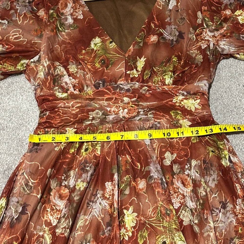 Baltic Born Ardley Maxi Dress Rust Floral Size Medium - Picture 11 of 12